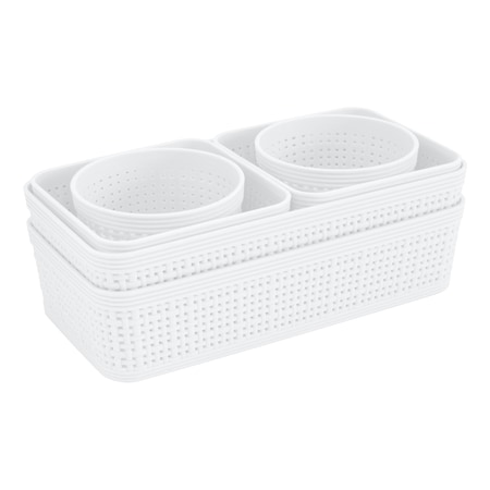 Simplify Plastic, Grey, 5.12 in W, 9.84 in D, 9.84 in L 30005-WHITE